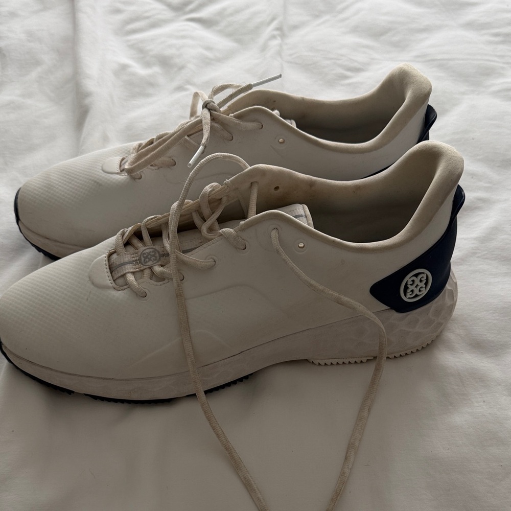 G/FORE White and Navy Sneakers